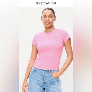 Old Navy Pink Fitted Crop Tee